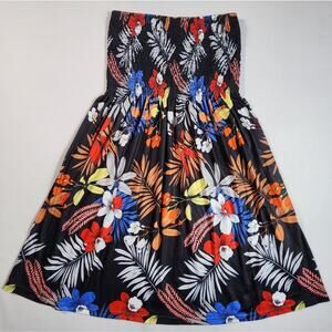 Sleeveless Boho Floral Print Sundress A Line Flowy Womens Size Medium Colorful